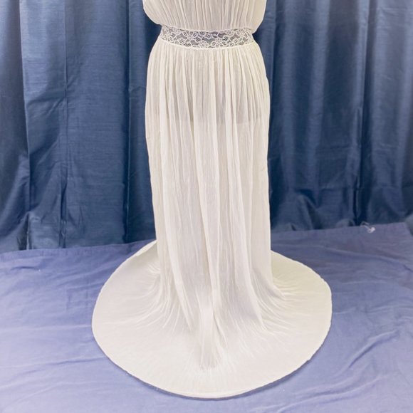 Women’s Vanity Fair Chiffon Peignoir Nightgown 40s 50s Barbizon Flattery Brand - Picture 10 of 15